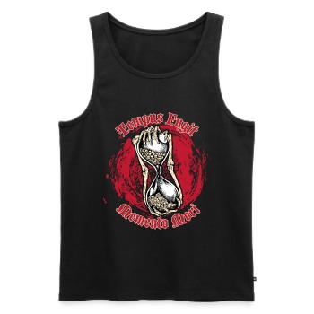 Sanduhr mit Schädeln - Tempus Fugit Memento Mori - Männer Premium Bio Tank Top - Schwarz - Vorne - Michal (187cm)