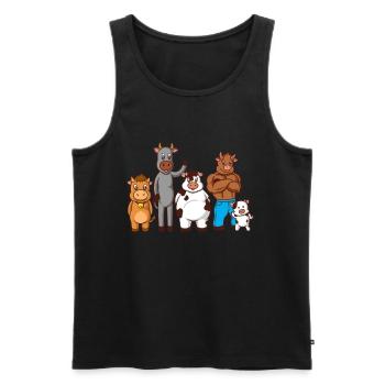 Bandes dessinées Vaches - Débardeur bio Premium Homme - noir - Devant - Michal (187cm)