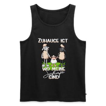 Schäfer - Zuhause ist wo meine Schafe sind - Männer Premium Bio Tank Top - Schwarz - Vorne - Michal (187cm)