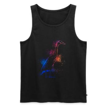 Farbenfrohe Laufente - Männer Premium Bio Tank Top - Schwarz - Vorne - Michal (187cm)