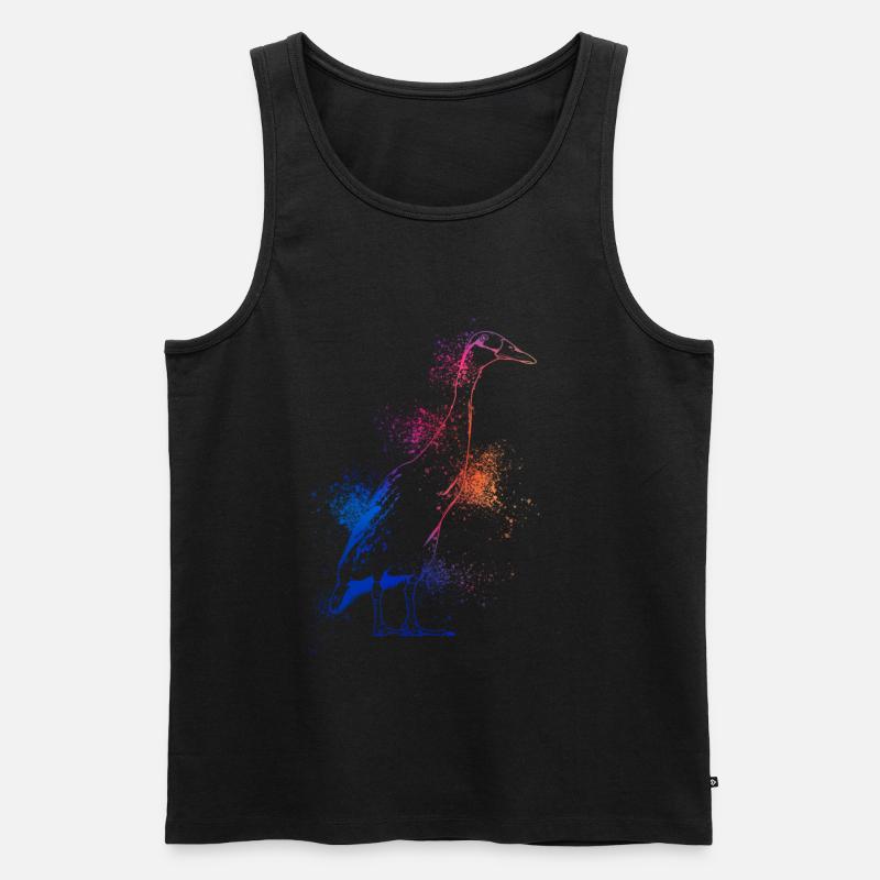 Farbenfrohe Laufente - Männer Premium Bio Tank Top - Schwarz