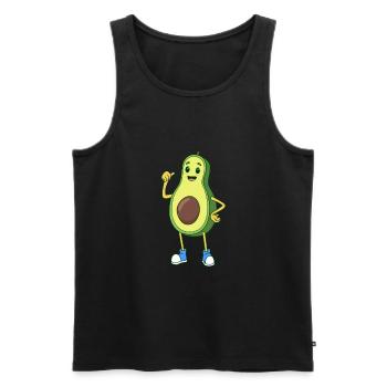 Comic Avocado - Männer Premium Bio Tank Top - Schwarz - Vorne - AI Model Male 178 light (178cm)
