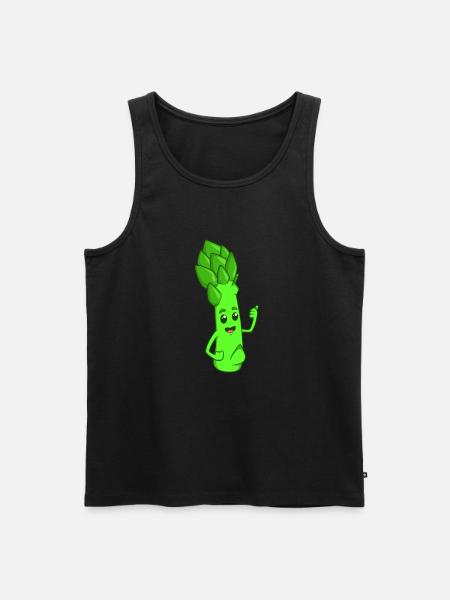Comic green asparagus - Men's Premium Organic Tank Top - black