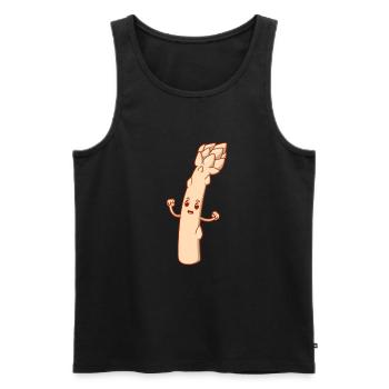 Comic Asparagus - Men's Premium Organic Tank Top - black - Front - AI Model Male 178 light (178cm)