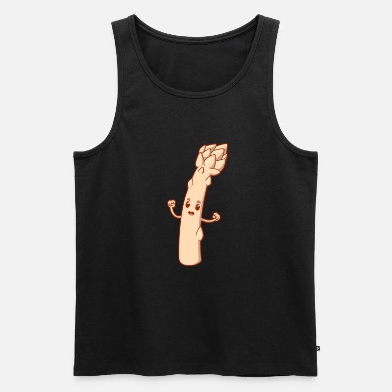 Comic Spargel - Männer Premium Bio Tank Top - Schwarz