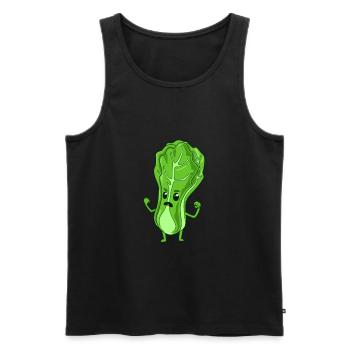 Comic Salatkopf - Männer Premium Bio Tank Top - Schwarz - Vorne - AI Model Male 178 light (178cm)