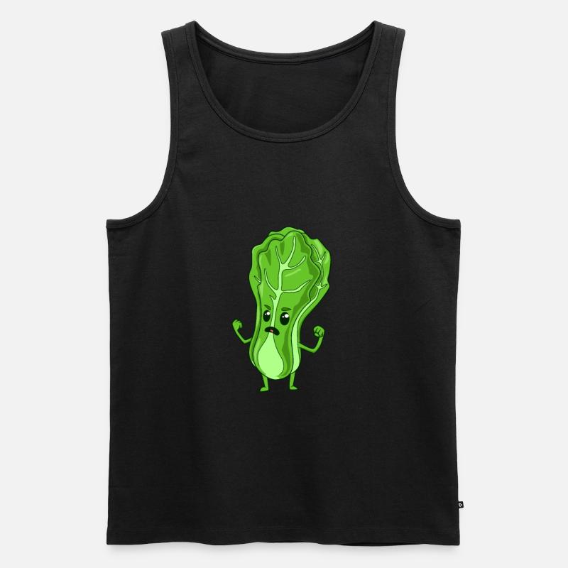 Comic Salatkopf - Männer Premium Bio Tank Top - Schwarz