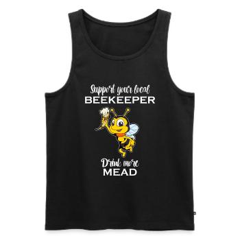 Drink more mead - Bee with drinking horn - Mead - Men's Premium Organic Tank Top - black - Front - AI Model Male 178 light (178cm)