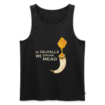 In valhalla we drink mead - Met - Men's Premium Organic Tank Top - black - Front - AI Model Male 178 light (178cm)