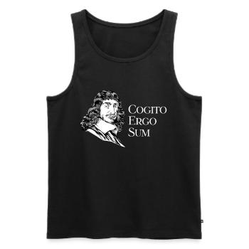 Cogito Ergo Sum - Latin saying by Descartes - Men's Premium Organic Tank Top - black - Front - AI Model Male 178 light (178cm)