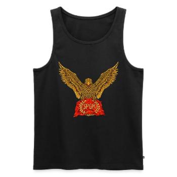 Aigle romain avec drapeau - SPQR - Débardeur bio Premium Homme - noir - Devant - AI Model Male 178 light (178cm)