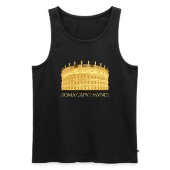 Kolosseum in Rom - Roma Caput Mundi - Männer Premium Bio Tank Top - Schwarz - Vorne - AI Model Male 178 light (178cm)
