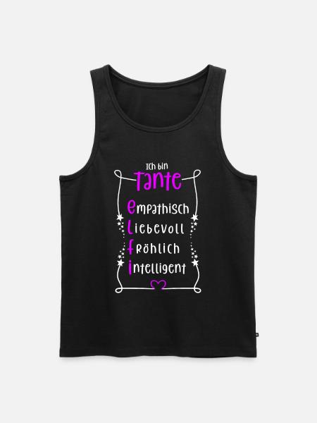 Elfi - beste Tante - Männer Premium Bio Tank Top - Schwarz
