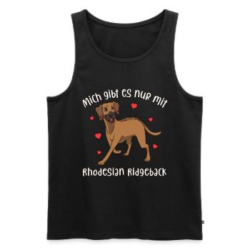 Rhodesian Ridgeback - Mich gibt es nur mit Hund - Männer Premium Bio Tank Top - Schwarz - Vorne - Michal (187cm)