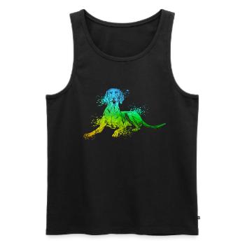 Farbenfroher Magyar Vizsla - Männer Premium Bio Tank Top - Schwarz - Vorne - Michal (187cm)