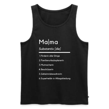 Mama Spruch Geschenk Mutter Definition Herz Liebe - Männer Premium Bio Tank Top - Schwarz - Vorne - Michal (187cm)