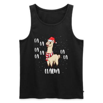 Weihnachtslama - Fa La La Llama - Männer Premium Bio Tank Top - Schwarz - Vorne - Michal (187cm)