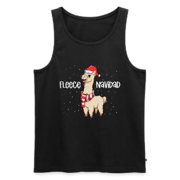 Weihnachtslama - Fleece Navidad - Männer Premium Bio Tank Top - Schwarz - Vorne - AI Model Male 178 light (178cm)