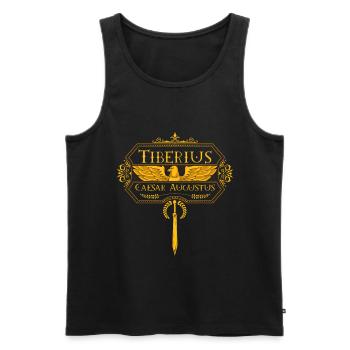 Römische Kaiser - Tiberius - Männer Premium Bio Tank Top - Schwarz - Vorne - AI Model Male 178 light (178cm)