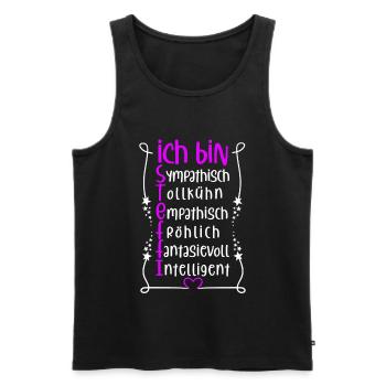 Für den besten Menschen - Ich bin Steffi - Männer Premium Bio Tank Top - Schwarz - Vorne - AI Model Male 178 light (178cm)