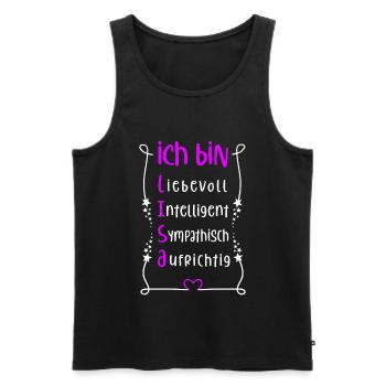 Für den besten Menschen - Ich bin Lisa - Männer Premium Bio Tank Top - Schwarz - Vorne - AI Model Male 178 light (178cm)