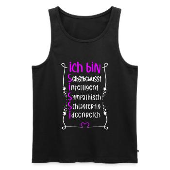 Für den besten Menschen - Ich bin Sissi - Männer Premium Bio Tank Top - Schwarz - Vorne - AI Model Male 178 light (178cm)