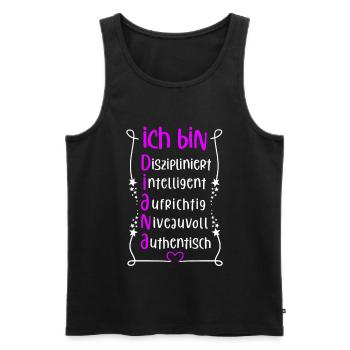 Für den besten Menschen - Ich bin Diana - Männer Premium Bio Tank Top - Schwarz - Vorne - AI Model Male 178 light (178cm)