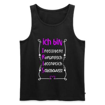 Für den besten Menschen - Ich bin Iris - Männer Premium Bio Tank Top - Schwarz - Vorne - AI Model Male 178 light (178cm)