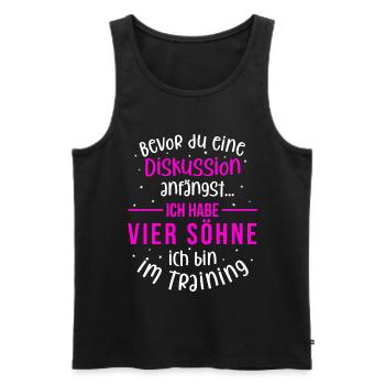 Ich habe vier Söhne - Mutter und Söhne - Männer Premium Bio Tank Top - Schwarz - Vorne - Michal (187cm)