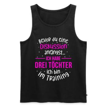 Ich habe drei Töchter - Mutter und Töchter - Männer Premium Bio Tank Top - Schwarz - Vorne - AI Model Male 178 light (178cm)