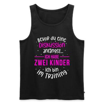 Ich habe zwei Kinder - Mutter und Kinder - Männer Premium Bio Tank Top - Schwarz - Vorne - Michal (187cm)