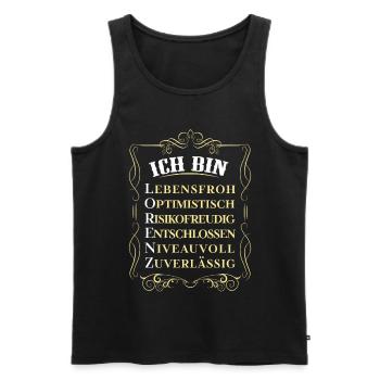 Für den besten Menschen - Ich bin Lorenz - Männer Premium Bio Tank Top - Schwarz - Vorne - AI Model Male 178 light (178cm)