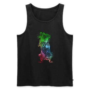 Colorful Degu - Men's Premium Organic Tank Top - black - Front - AI Model Male 178 light (178cm)