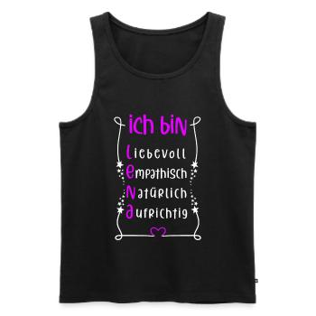 Für den besten Menschen - Ich bin Lena - Männer Premium Bio Tank Top - Schwarz - Vorne - AI Model Male 178 light (178cm)