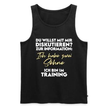 Du willst diskutieren? Vater und Söhne - Männer Premium Bio Tank Top - Schwarz - Vorne - Michal (187cm)