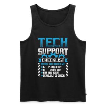 Funny Tech Support Checklist Helpdesk - Men's Premium Organic Tank Top - black - Front - Michal (187cm)