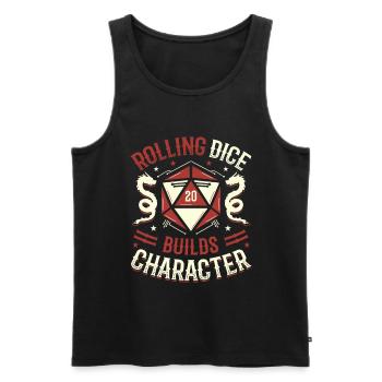 Charakter Stift und Papier Tischplatte Rollenspiel - Männer Premium Bio Tank Top - Schwarz - Vorne - AI Model Male 178 light (178cm)