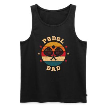 Padel Papa Padel Joueur Padel Tennis Paddle - Débardeur bio Premium Homme - noir - Devant - Michal (187cm)