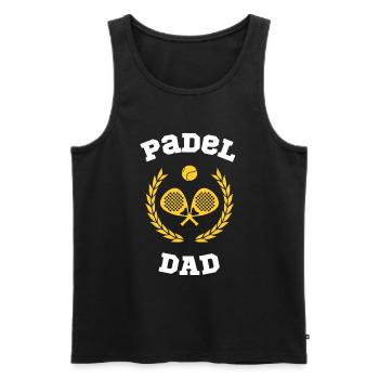 Joueur de Padel Athlète Papa Sport Padel Papa - Débardeur bio Premium Homme - noir - Devant - AI Model Male 178 light (178cm)