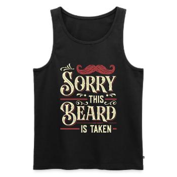 Désolé, cette barbe est pour les hommes barbus - Débardeur bio Premium Homme - noir - Devant - AI Model Male 178 light (178cm)