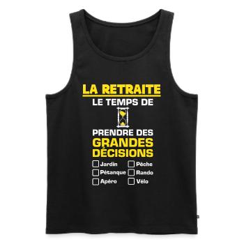 Retraite Cadeau Jeune Retraité - Débardeur bio Premium Homme - noir - Devant - Michal (187cm)