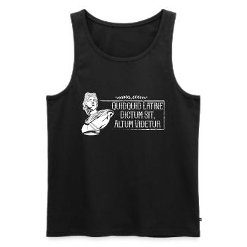 Latin - Quidquid Latine Dictum Sit Altum Videtur - Débardeur bio Premium Homme - noir - Devant - Michal (187cm)