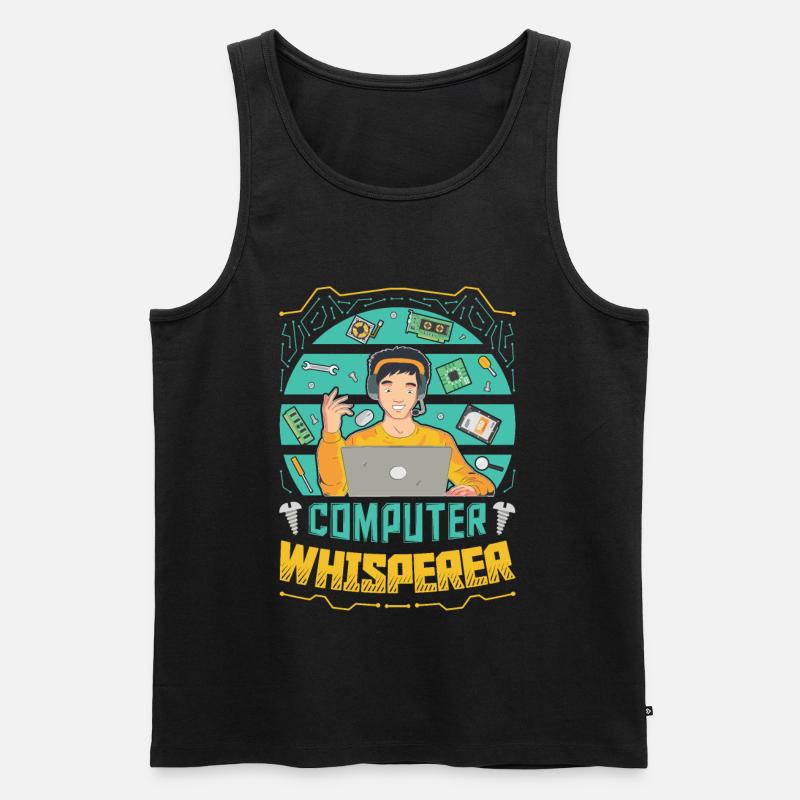 Computer Whisperer IT-support - Herre Premium økologisk tanktop - sort