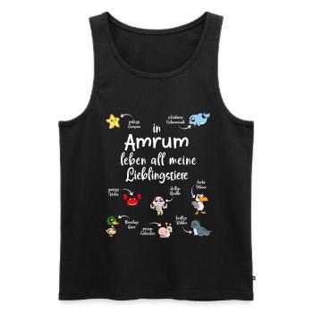 Meine Lieblingstiere in Amrum - Männer Premium Bio Tank Top - Schwarz - Vorne - Michal (187cm)