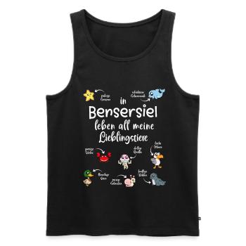 Meine Lieblingstiere in Bensersiel - Männer Premium Bio Tank Top - Schwarz - Vorne - Michal (187cm)