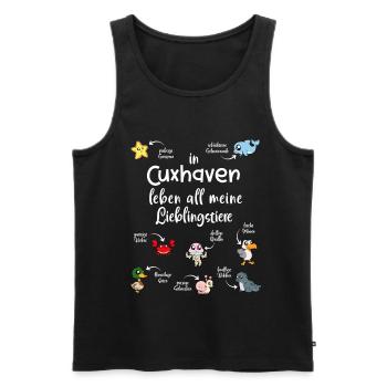 Meine Lieblingstiere in Cuxhaven - Männer Premium Bio Tank Top - Schwarz - Vorne - AI Model Male 178 light (178cm)