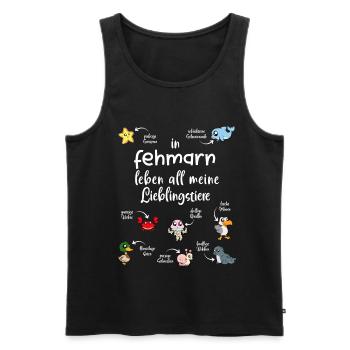Meine Lieblingstiere in Fehmarn - Männer Premium Bio Tank Top - Schwarz - Vorne - Michal (187cm)