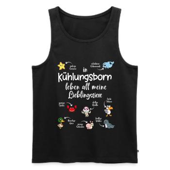 Meine Lieblingstiere in Kühlungsborn - Männer Premium Bio Tank Top - Schwarz - Vorne - AI Model Male 178 light (178cm)