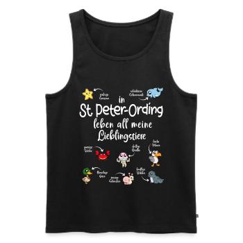 Meine Lieblingstiere in St. Peter-Ordíng - Männer Premium Bio Tank Top - Schwarz - Vorne - AI Model Male 178 light (178cm)