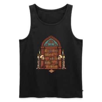 Gotisches Bücherregal - Dark Academia - Männer Premium Bio Tank Top - Schwarz - Vorne - Michal (187cm)